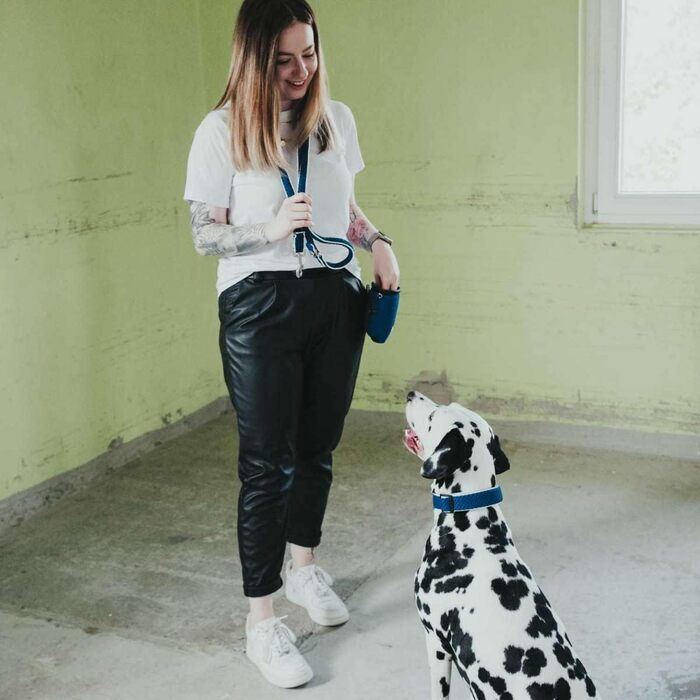 Нашийник для собак HUNTER HILO VARIO BASIC, блакитний: дихаючий, світловідбиваючий, регульований