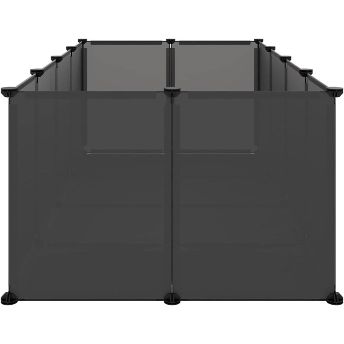 Клітка для дрібних тварин vidaXL, чорна, 144x74x46,5 см, пластик та сталь, вольєр для домашніх тварин