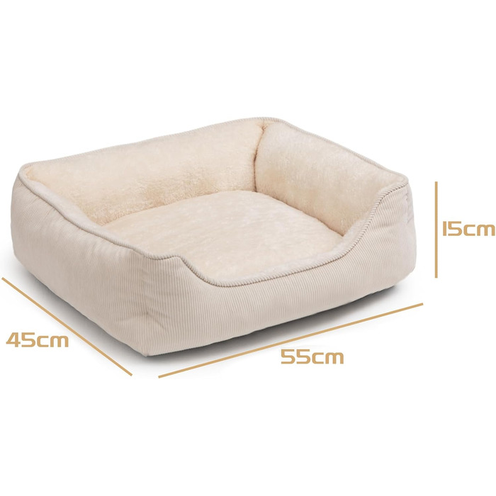 Килимок для котів та собак Hollypet, м'який лежак для тварин, 55x45x15 см, бежевий