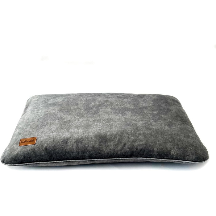 М'який лежак для собак середнього розміру, велюрова подушка для собак, 90x60 см, сірий колір