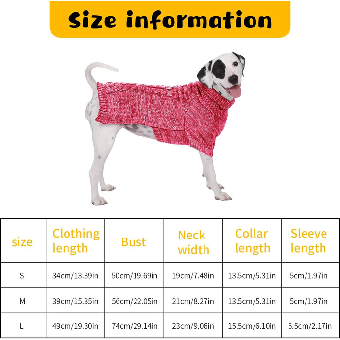 В'язаний пуловер для собак, теплий та м'який, для зими, для цуценят, червоний (S)