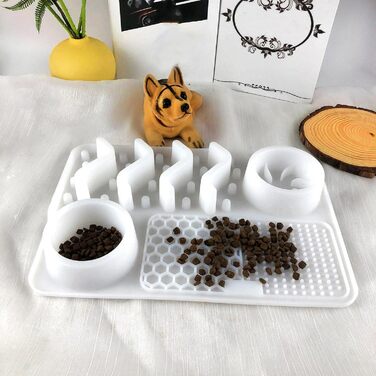 Мапа для повільного годування собак та котів: неслизька підставка для ласощів, що заспокоює, велика, з присосками, блакитна