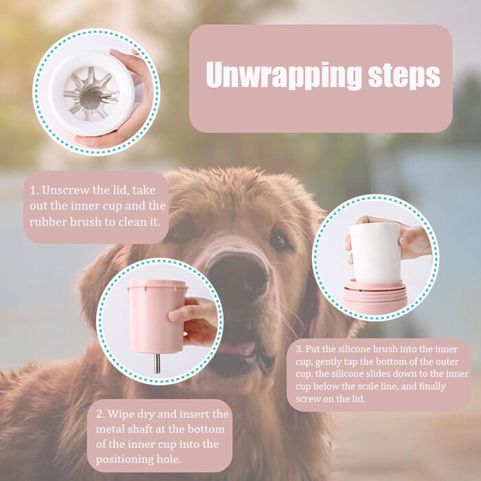 Автоматичний мийка лап для собак Ebbels: 360° обертання, портативна, м'який силікон, масаж, червоний