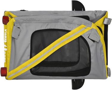 Фаркоп для велосипеда Gecheer для собак, транспортер для собак з відбивачами, зручний дизайн, зелено-сірий оксфордський матеріал, зелений (134 x 68 x 72 см, жовтий)