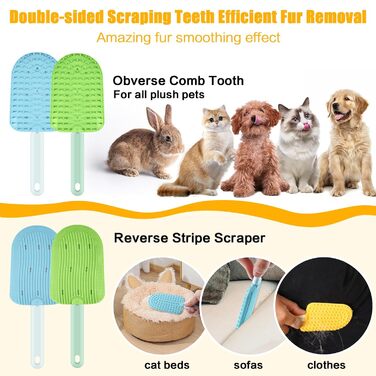Гребінець для котів 2 шт., силіконовий, для довгошерстих, видаляє шерсть, зменшує клубки шерсті