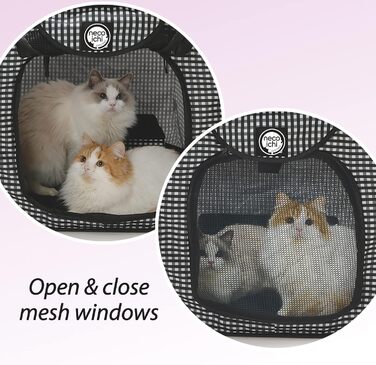 Складаний переносний котячий вольєр Necoichi з лотком, для 2 котів, 80,8×11,4×50,8 см, для дому, для малих, середніх і великих котів