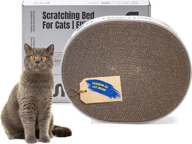 Кігтеточка-ліжко для котів з картонної коробки, 42 см, з котячою м'ятою