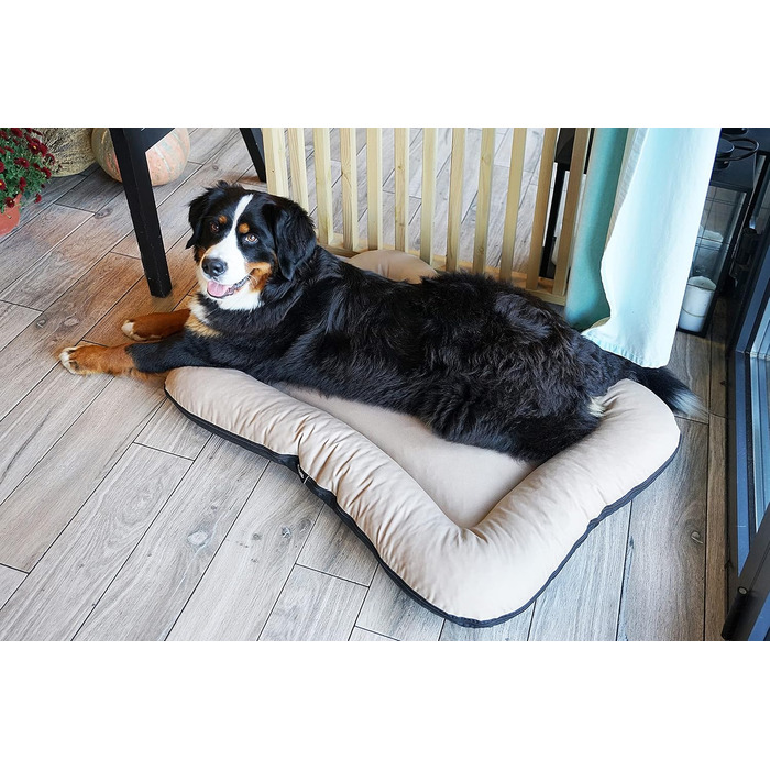 Клео - лежанка для собак середніх розмірів, 90x70 см, бежева, знімний чохол, водонепроникна, для собак великих порід