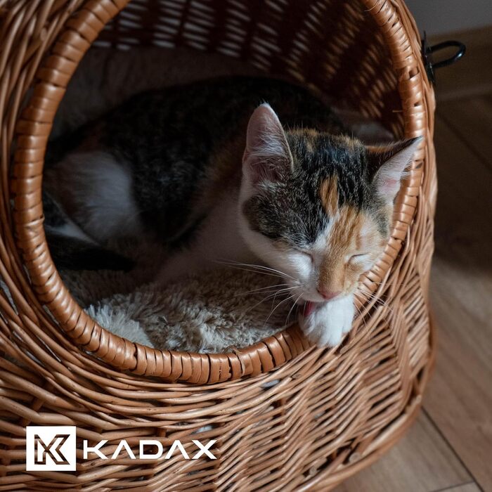 Транспортний кошик для тварин KADAX: плетений кошик-переноска для котів та інших домашніх улюбленців (40x49 см)