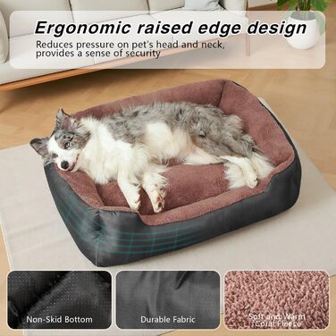 Ортопедичне ліжко для собак середніх порід, зручне, миюче, з неслизьким дном, чорного кольору, 79 x 59 x 18 см