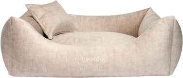 Диван Vogue XL 115x90 см, бежевий, лежак для собак, подушка, корзина