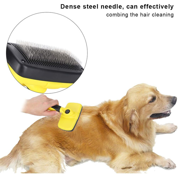 Щітка для собак самоочисна, для котів, видалення шерсті, швидке очищення, для довгої та короткої шерсті