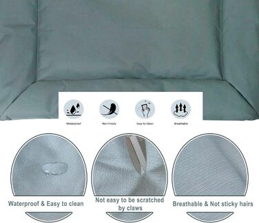 Лежанка для собак та котів WESKIFAN: водонепроникна, знімний чохол, 58 x 86 см, сіра