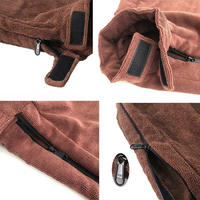 Халат для собак Харікаджі, рушник з мікрофібри, вбираючий, з блискавкою, для цуценят та собак малих та середніх порід M: довжина 82 см