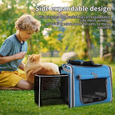 Рюкзак-переноска для собак на велосипеді | Зручний рюкзак для транспортування тварин | Дихаючий, регульований | Розширюваний рюкзак для собак та котів