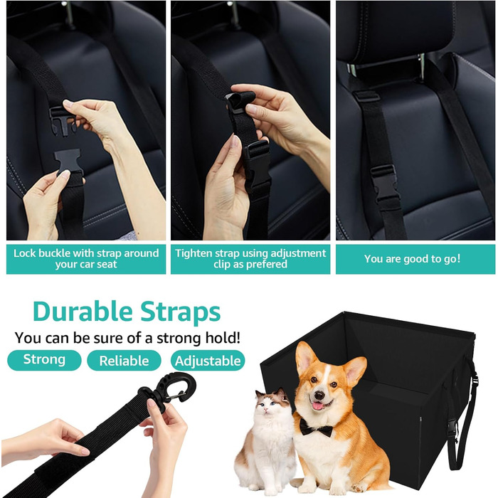 Автокрісло для собак - міцне, водонепроникне, для малих та середніх порід