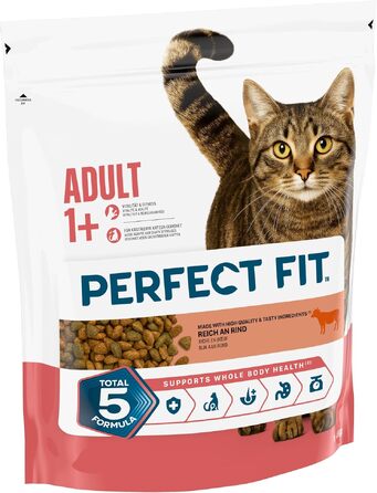 Сухий корм для дорослих активних котів PERFECT FIT Adult з яловичиною, 7 кг
