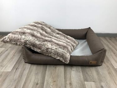 Крісло-ліжко для собак Емма з ортопедичною подушкою, з штучної шкіри, легко миється та періться (M 70x90 см)