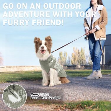 Светр для собак SCENEREAL: теплий, м'який, з високим коміром, для великих, середніх та маленьких собак. Ідеальний для святкування Різдва!