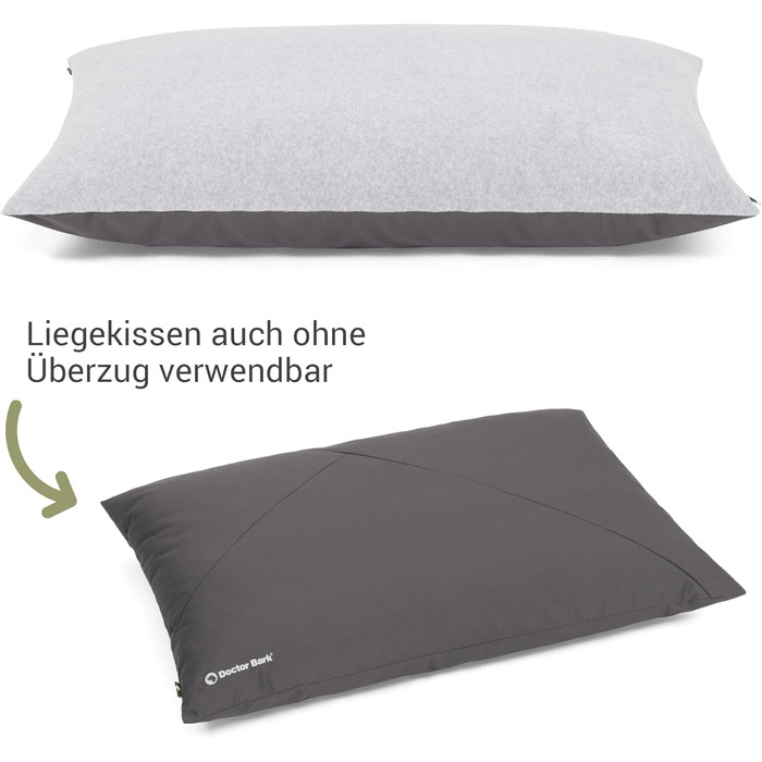 М'яке ліжко для собак великих порід Doctor Bark GreenLabel - ліжко-подушка, зелений колір, велике (L), знімний чохол, легко миється