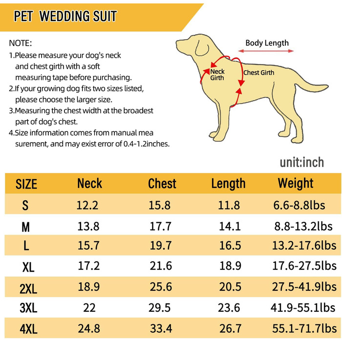 Елегантний костюм для собак: смокінг з краваткою, весільний набір, костюм для цуценят та собак середніх розмірів, також підходить для котів. Розміри: XS - 2XL
