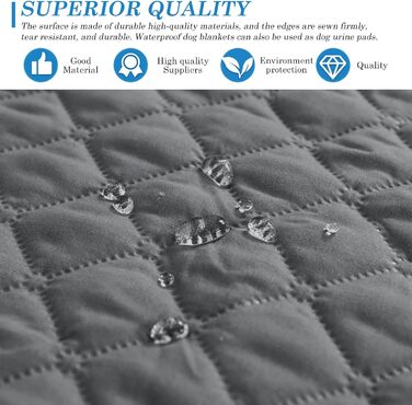 Ортопедичне ліжко для собак великих порід, водонепроникне, миється, 75x75 см