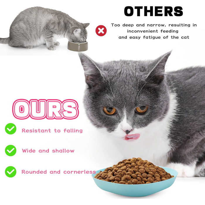 Набір мисок для котів GMMG, 6 шт., кераміка, плоскі, для годування котів