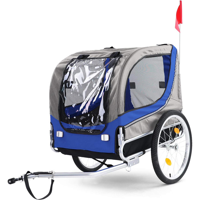 Причіп для велосипеда для собак, складний, блакитний/сірий, до 40 кг