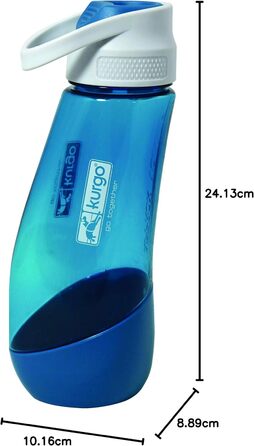 Водяна пляшка та миска для собак Kurgo Gourd, блакитна, 750 мл/250 мл, PVC та BPA-free