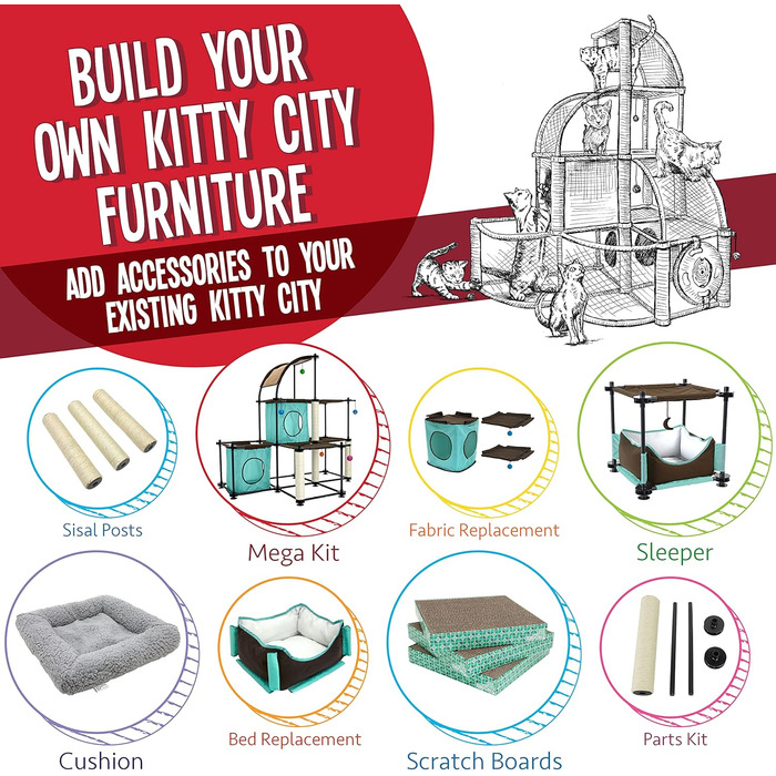 Kitty City Claw Indoor Mega Kit меблі для котів: хвилястий кігтеточка та ліжко для котів