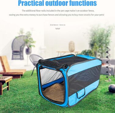 Переносний складаний лежак-іграшка для котів та собак, блакитний: клітка-переноска, лежанка для собак та котів, переноска для подорожей