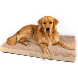 Килимок для собак середніх порід 100x65x9 см, м'який, миючий, бежевий