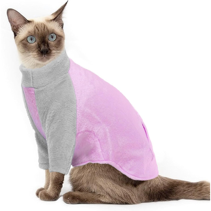 Теплий зимовий пуловер/куртка для кота Сфінкс, Roa, XL, фіолетовий