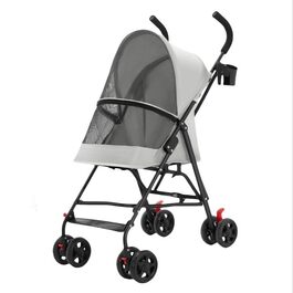 Візок для собак і котів – сталевий, 4 колеса, для будь-якої місцевості, складний, легкий та практичний – Рожевий (97 x 45 x 55 см)