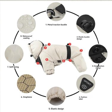 Водонепроникна флісова куртка для собак XL, хакі, з капюшоном та регулюванням