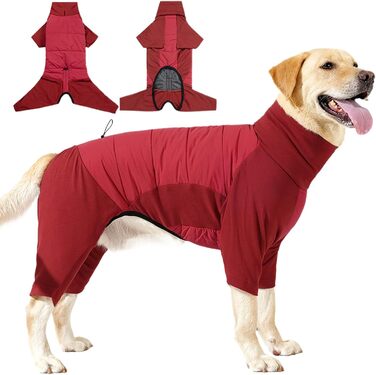 Зимовий одяг для собак: теплий, вітронепроникний зимовий плащ з коміром для маленьких, середніх та великих собак. Ідеально для прогулянок, походів та кемпінгу. Розмір XL (червоний)