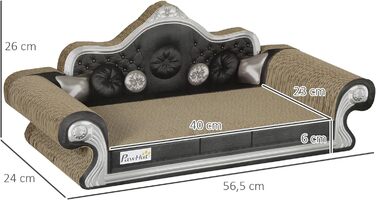 Кігтеточка PawHut для котів 2-в-1 з софою та котячою м'ятою, 56,5x24x26 см, коричнева