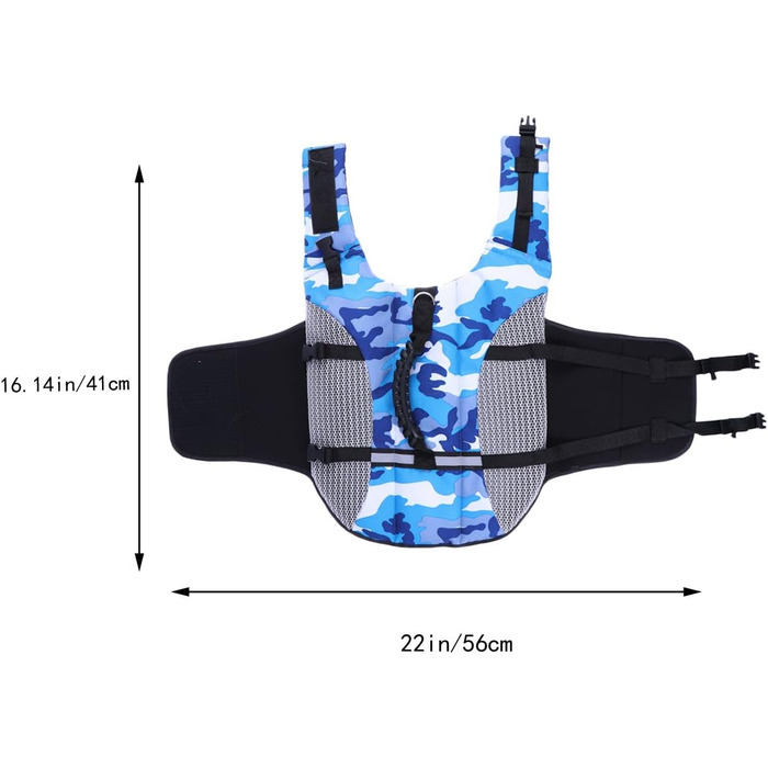 Поплавкова жилетка для собак POPETPOP, регульована, дихаюча, з ручками та швидкою застібкою, блакитна (S)