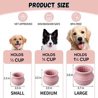 Іграшка-головоломка для собак з дозатором ласощів, інтерактивна, з силікону, BPA-free, рожева