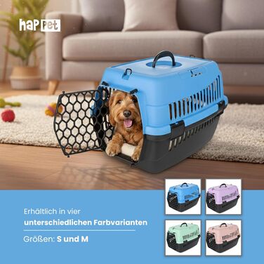Транспортна переноска для тварин Happet ABBA M сірого кольору 56x37x37 см – міцна переноска з пластику для котів та маленьких собак, портативна переноска для подорожей та котів