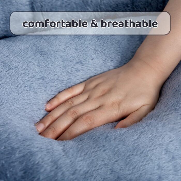 Кругле ліжко для котів та цуценят Hollypet, м'яке, дихаюче, 55x50x15 см, блакитно-сіре