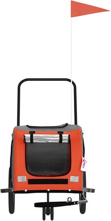 Фархач-причіп для собак Tidyard, водостійкий, з ПВХ-дах, міцна платформа, відбивачі та прапор для велосипеда, для прогулянок та активного відпочинку з маленькими собаками