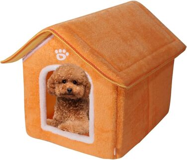 Будинок для собак та котів Galatée: теплий, м'який, з плюшу (XL, помаранчевий)