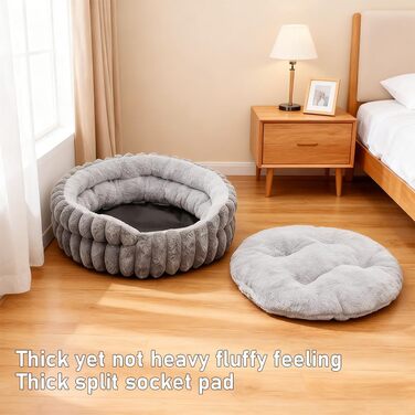 Лежанка для котів та собак, лежанка-софа для тварин, знімна та миюча, неслизька, для котів та собак (Сірий, S)