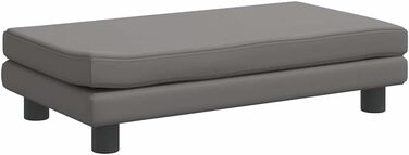 Лягушка для собак VidaXL з подовженою зоною сну, диван-софа для маленьких собак та котів, штучна шкіра, сірий колір