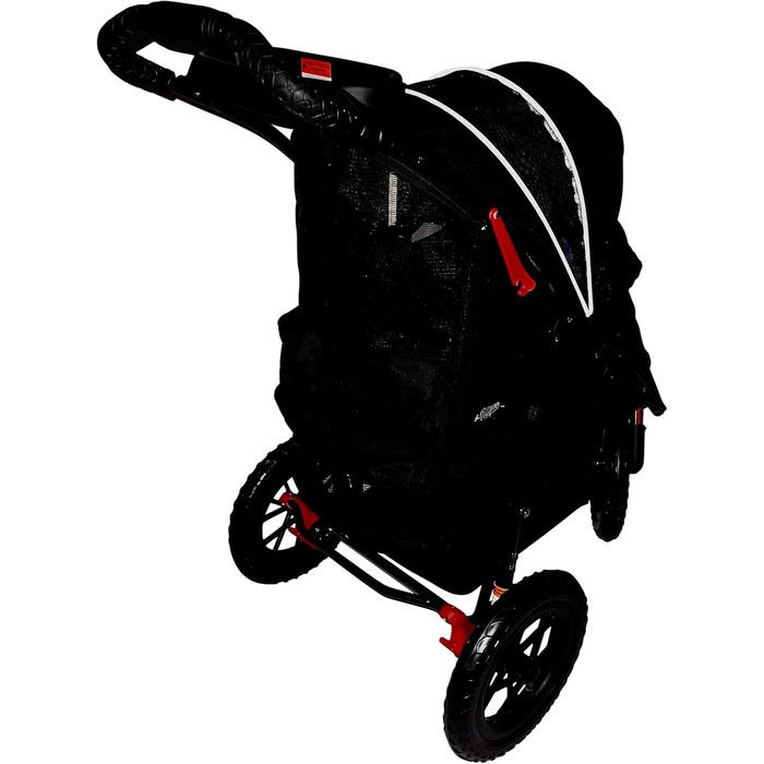 Petique Chinook Schwarz: розкішний візок для собак | Колеса 30 см, EVA, світловідбивачі | До 23 кг