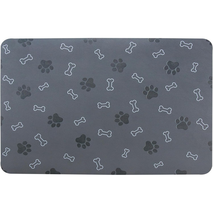 Килимок під годівницю для собак та котів, неслизький, швидковисихаючий, поглинаючий, темно-сірий, 81,3 x 43,2 см