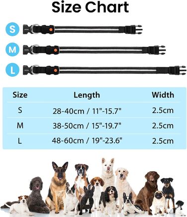 Світлодіодне нашийник для собак Masbrill з підзарядкою, 7 кольорів RGB, 8 режимів свічення, регульований, водонепроникний, для собак малого, середнього та великого розміру, чорний, розмір M