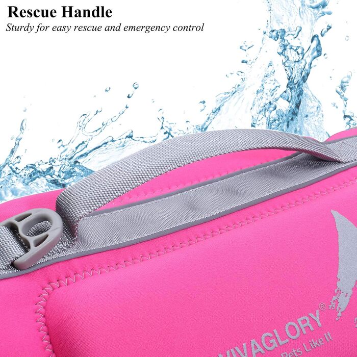 Жилет рятувальний для собак VIVAGLORY, рожевий, S (48-56 см)