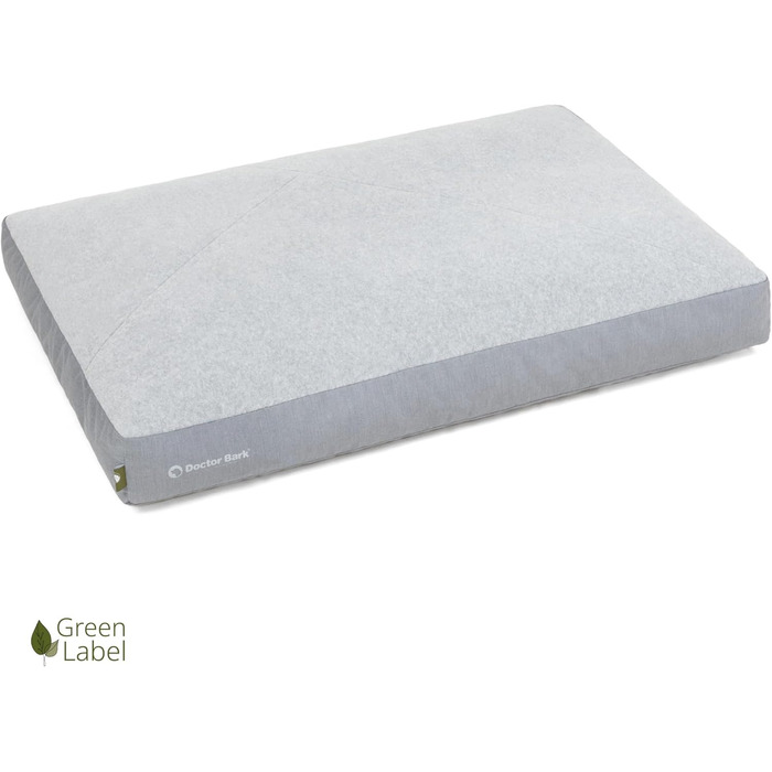 М'яке ліжко для собак середнього розміру GreenLabel - зручне, миється, 88x60 см, світло-сірий колір